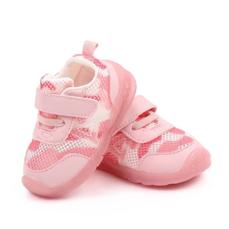 Spring Summer 1-3 Year Old Girls and Boys Jelly Soft Soled Mesh Breathable Kids Toddler Shoes factory