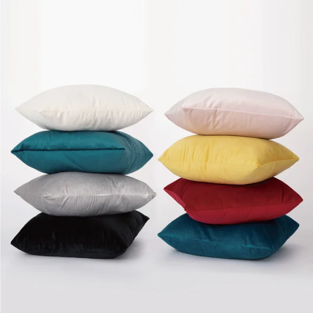 Wholesale classic simple solid color Dutch velvet cushion cover for sofa cover