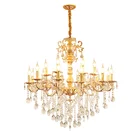 Candle Metal Retro Lighting Candle Bulbs Crystal Metal Led Pendant Lamp For Home Hotel Decor