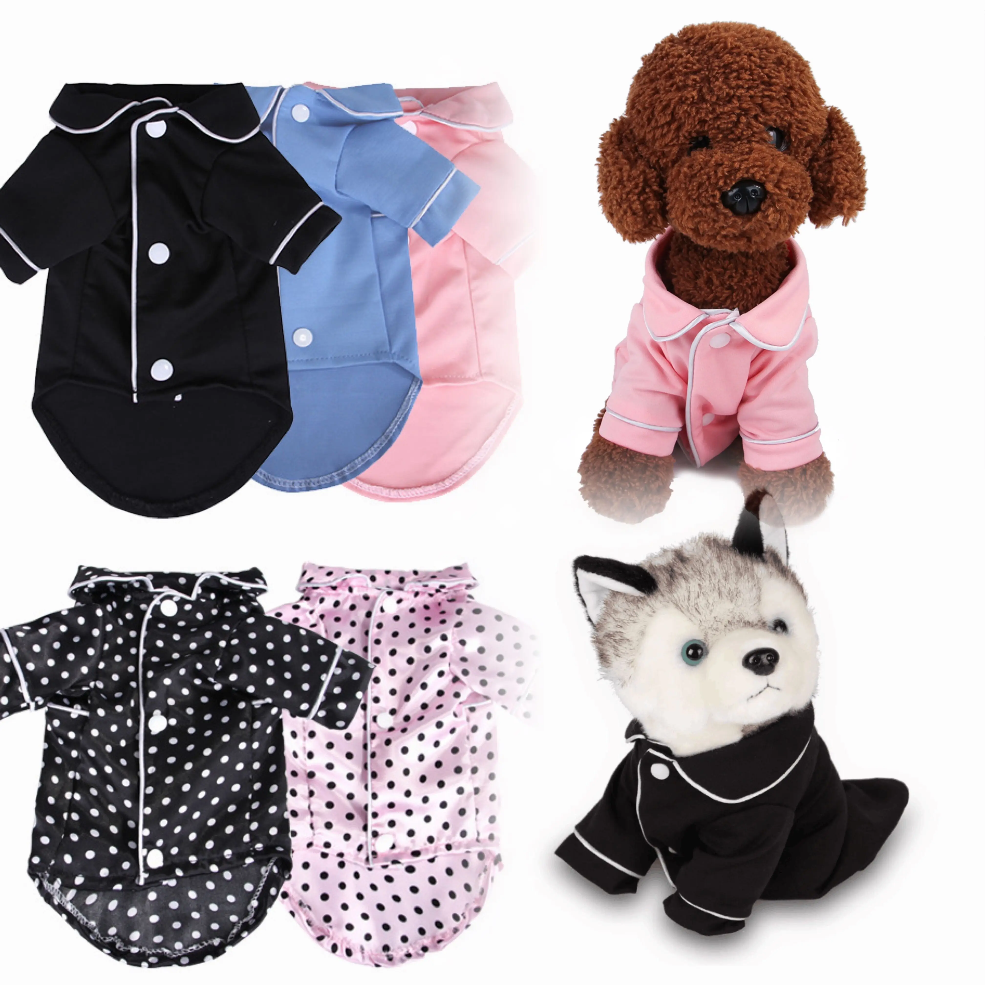 Pet Dog Puppy Sleepwear Pajamas Clothes Jumpsuit Plush Clothing Apparel Costume