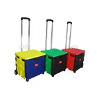 Cart Folding Shopping Cart JOIN HOT Supermarket Trolleys Shopping Cart With Adjustable Handle Carrito De Mercado Plastic Folding Utility Cart
