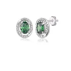 Stud Women Fashion Luxury Elegant Green CZ Sliver 925 Stud Earrings