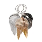 Bag Beaded Bags/ Evening Rhinestone Bag Pearl Beaded Tassel Crystal Ball Shaped Rhinestone Bags/