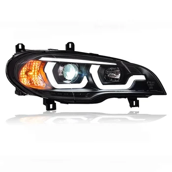 Headlight For BMW X5 E70 2007 2008 2009 2010 2011 2012 2013  LED Headlights  Front Signal Head Lamp DRL Projector Lens
