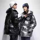 Coat Winter Outdoor Windbreaker Parka Jackets Warm Hooded Coat For Men 2022 Custom Shiny Puffer Jacket