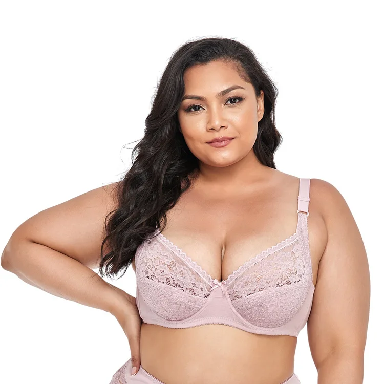 Plus Size Bra Cotton Sexy Lace Style European And American Steel Ring Bra Ice Silk Underwear