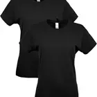 T-shirts Neck 2-Pack Factory Direct Sales Cotton T Shirt Women's Customization Plain T-shirts Round Neck