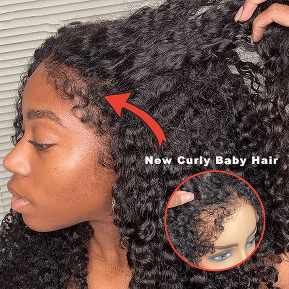Pre Cut Wear HD Lace 4C Kinky Edge Baby Hairline Body wave Hair Wig Glueless Human Hair Wig,New Popular 4C Hairline Wigs