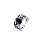 Rings Black Ring High Quality Wedding Luxury Rings Black Zircon Vintage Woven Chain Ring Adjustable Fine Jewelry