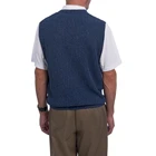 Men Classic Custom Simple Basic Design Men Pure Color V Neck 100% Wool Vest Golf Boy Sweater