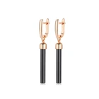 Copper Earring New Arrivals Double Ring Gold Plated Copper Ceramic Drop Dangle Cross Circle Earring For Women