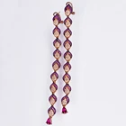 Silver Silver Long Dangle Earrings 925 Silver Zircon Crystal Stud Earrings