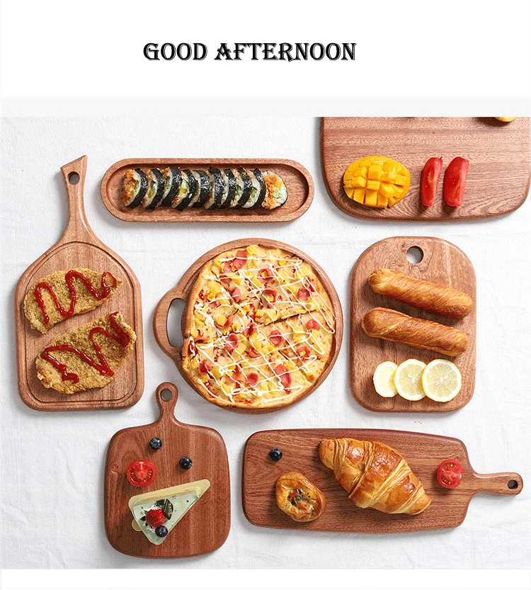 Ebony whole wood cutting board wooden baby auxiliary board solid Wood Bread Sushi tray baking pizza tray steak board