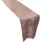 Wholesale Fancy Polyester Sequin Table Colth Runner Table Decoration Rose Gold Wedding Event Table Runners For Sale
