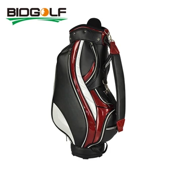 OEM Custom LOGO By BIDGOLF Waterproof Nylon 5Dividers Caddiebag PU Leather Golf Bags