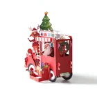 Greeting Card Wholesale 3d Christmas Float Pop Up Greeting Card With Mini Card Writing