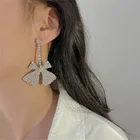 925 Silver Diamond Earrings Earringsdiamond 925 Silver Needle European And American Full Diamond Bow Earrings