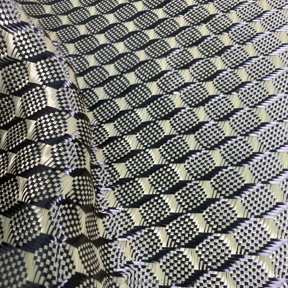 Original Factory 3k 240gsm Aramid Plaid Yellow Jacquard Carbon Fibre Cloth Original Factory 3k 240gsm Aramid Plaid Yellow Jacquard Carbon Fibre Cloth