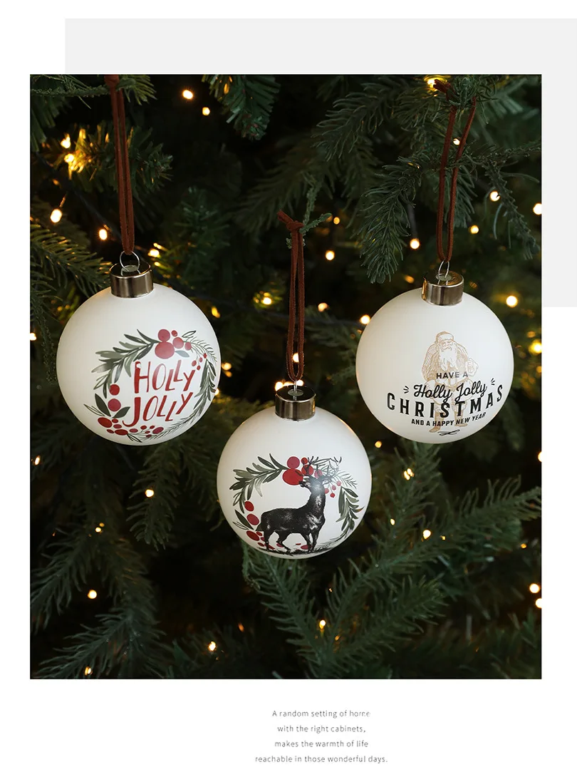 product vintage neutral hanging baubles glass christmas balls christmas ball tree ornaments for winter holiday xmas tree decor-11