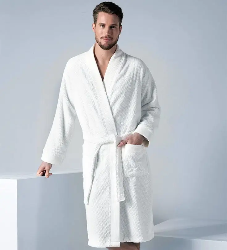 100% Cotton Thick Terry Bathrobe Water absorption heavyWeight Towel Bath Robe