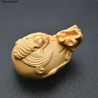 Flower Charms Natural Wood Money Bag Flower Spiritual Pendant Charms Accessories Women Jewelry