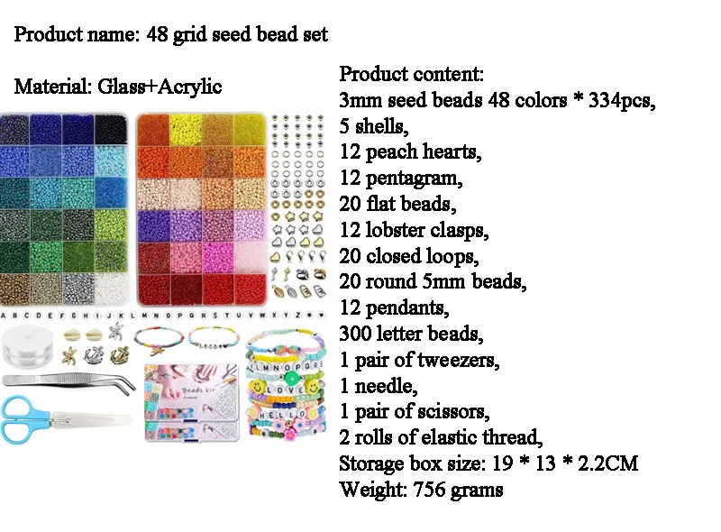 New 48 Colors 16000pcs 3mm Glass Seed Beads For Bracelet Making Silver Lined Round Hole MIYUKI Seed Beads