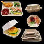 Bamboo Bagasse Eco-Friendly Biodegradable Sugarcane Bagasse Food Container Bamboo Pulp Food Container Boxes