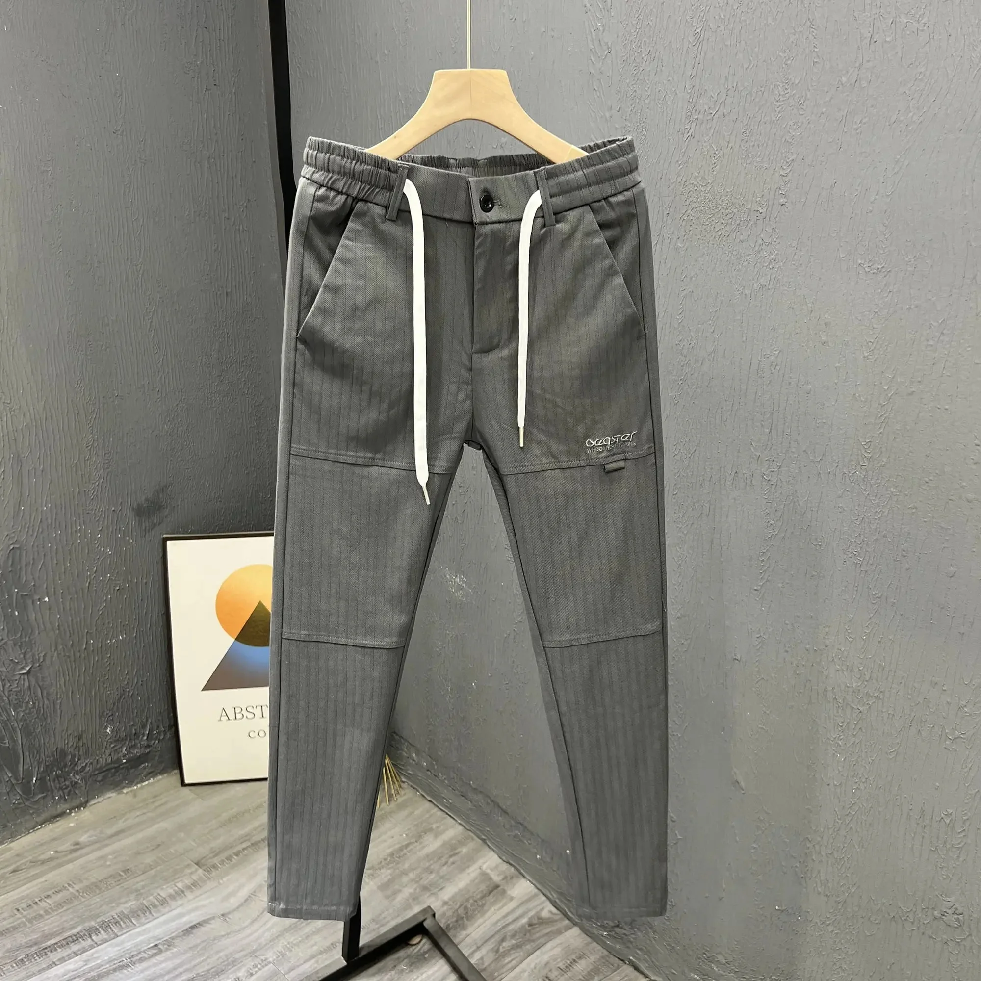 Streetstyle Wholesale Blank Office Khaki Mens Golf Pants Black Cotton Spandex Chino Casual Men Golf Trousers