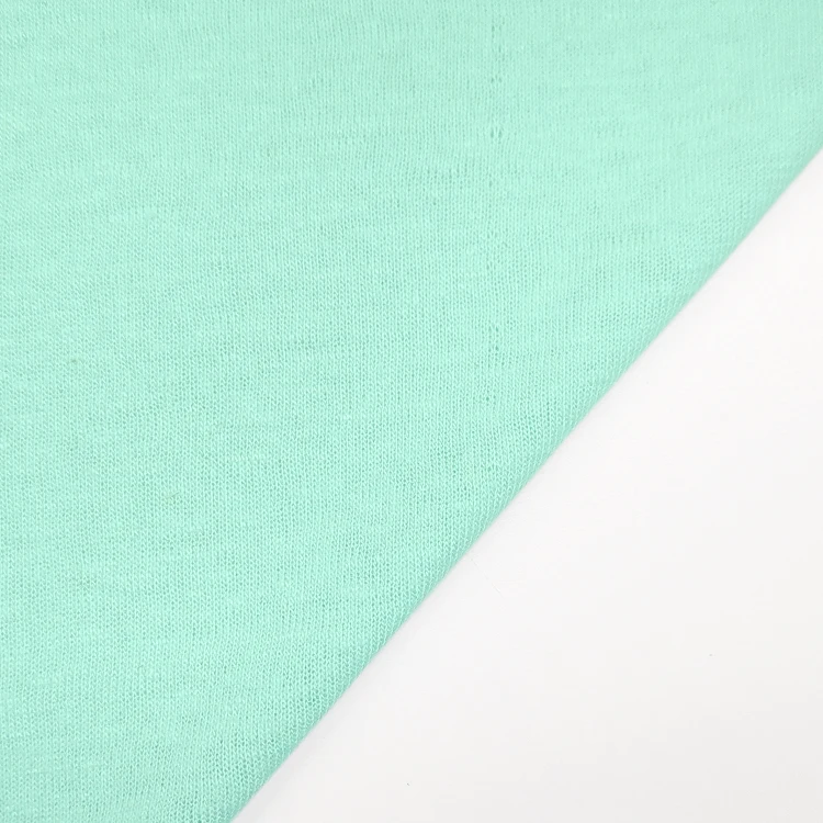 High Quality Solid Knitted Fabric Organic Linen Rayon Material Single Jersey Fabric for Shirt factory