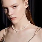 Pearl Necklace Elegant Diamond Pearl Necklace Natural Freshwater Pearl Pendant Choker Necklace For Women/Girls