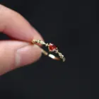 Ruby Luxury S925 Sterling Silver Ruby Stone Elegant Opening Adjustment Ring Fine Jewelry For Womens Ladies