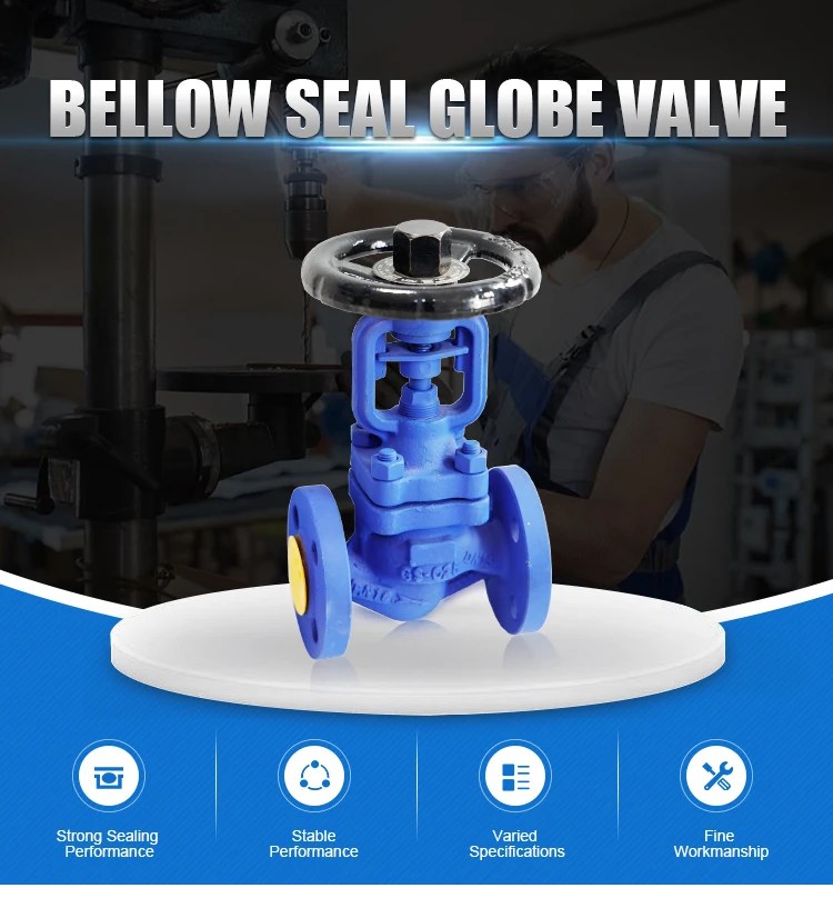 Carbon Steel Globe Valve With Bellow Seal High Temperature Bellows