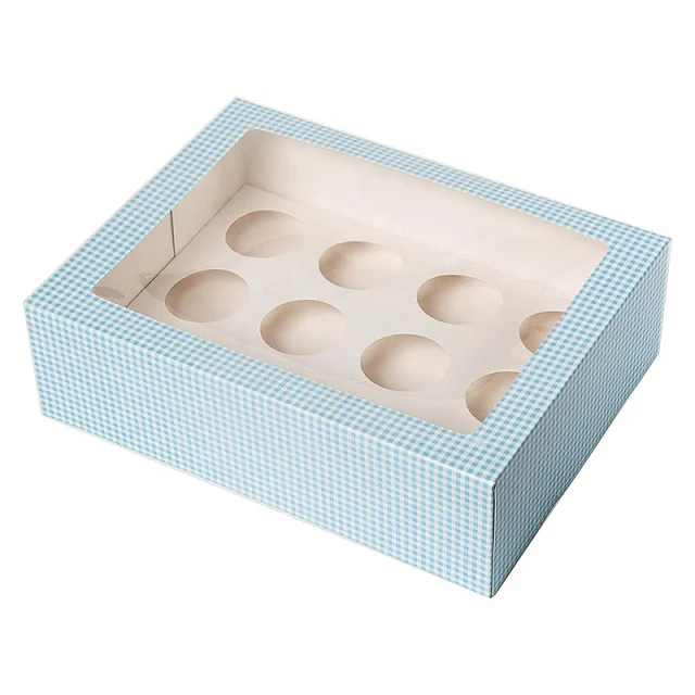 cheap custom gift paper cardboard box cupcake pvc