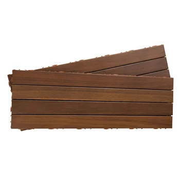 DIY  IPE Wood Deck Tile with interlocking plastic base outdoor decking tile flooring