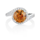 925 Wedding Ring Classic Eternal Ring Beautiful Orange Color Sapphire Ring 925 Silver Gemstone Wedding Ring