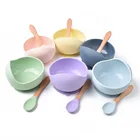 Baby 2022 Eco Friendly Soft Suction Food Grade Silicone Baby Bowl And Spoon For Kids