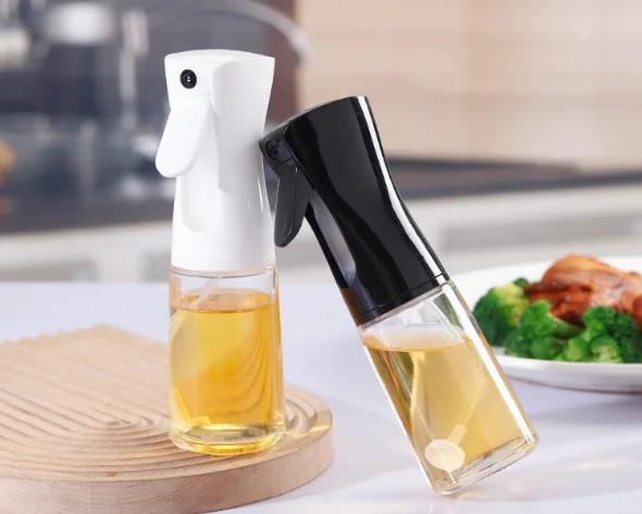 200ml Kitchen glass oil bottle with spray lid new hot selling oil glass bottle