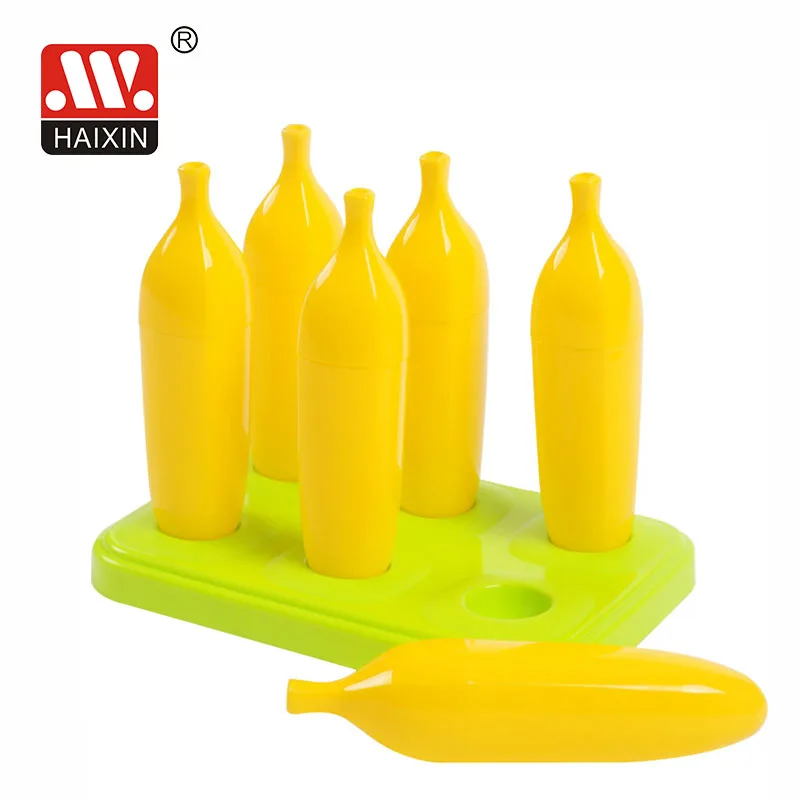 Bpa Free Household Kitchen DIY 2 In 1 Custom Shape Banana Silicone Custom popsicle Ice Cube Mold For Kid