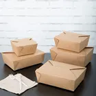Food Container Paper Container Disposable Biodegradable Chinese Takeaway Kraft Paper Fast Food Container