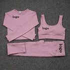 Wear Soft Plus Size Gym Wear Ribbed Seamless Tight Yoga Sets Fitness Women Sport Suit
