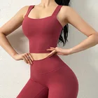 Women's Longline Yoga Tank Top Padded Sports Bra Workout Fitness Running Camisole Crop Top