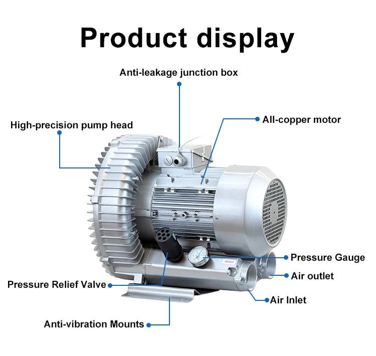 Side Channel Blower, 3HP, single phase 220v, 280m3 - detail 4