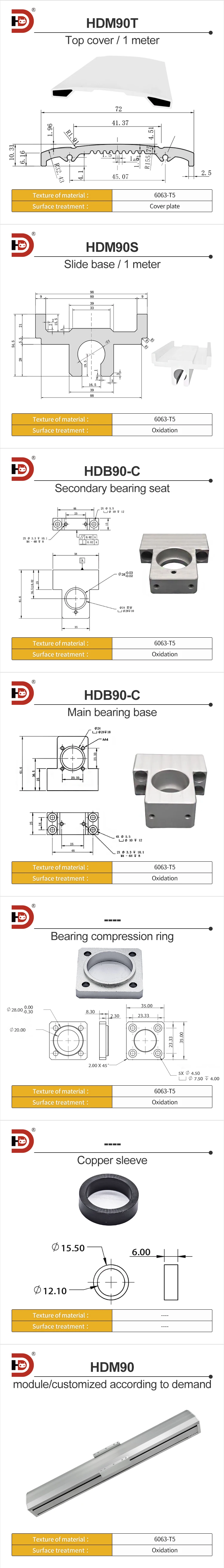 90 Wide Module Aluminum Profile Sliding Table Linear Linear Motion Platform Sliding Block Fully Enclosed Screw Mechanical Arm details