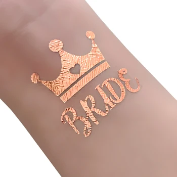 Factory Custom Sticker Bride tattoo for Wedding Party BrideTeam Temporary Waterproof Water Transfer Rose Gold Tattoo Sticker