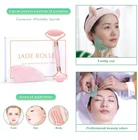 Beauty Jade Handheld Beauty Facial Massager Gua Sha Rose Quartz Jade Stone Massage Roller For Face
