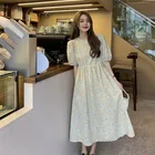Print Womens Clothing Latest 2021 Floral Print Round Collar Dresses New Summer Ruffle Puff Sleeve Dress