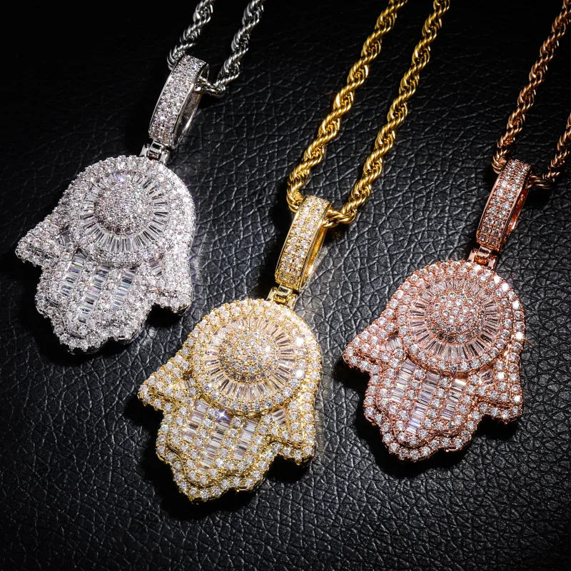 Buy Hamsa Hand Pendant,Iced Out Pendant 