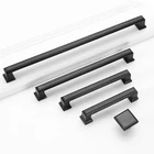 Handles Black Handle Furniture Factory Hardware Kitchen Black Modern Aluminium Pull Kitchen Handles