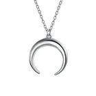 Jewelry Custom Wholesale Trendy Jewelry Moon Ox Horn Silver 925 Sterling Necklace