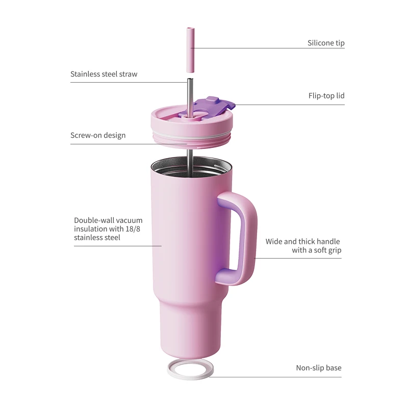 2024 Leisure Style 18/8 Vacuum Insulated Tumbler With Lid and Straw for Water details